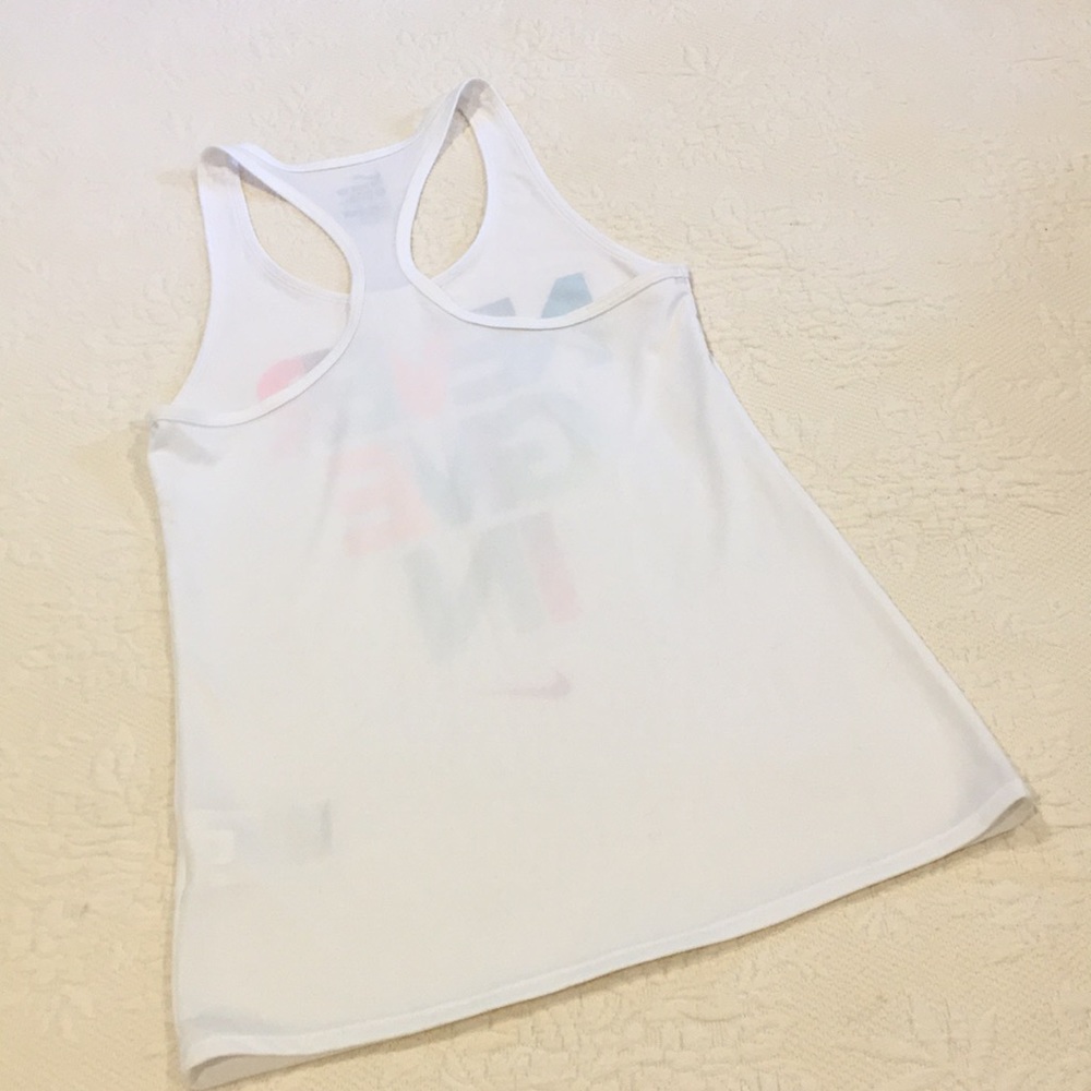 Nike tank top “never give in “ size xs - Picture 2 of 6
